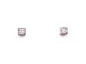 Silver CZ Princess Cut Stud Earrings