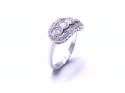 18ct White Gold Art Deco Style 5 Stone Ring 0.91ct