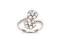 9ct White Gold Diamond Double Cluster Ring 1.24ct