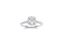 Platinum Cushion Cut Diamond Halo Ring