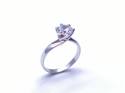 9ct White Gold CZ Solitaire Ring