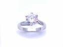 9ct White Gold CZ Solitaire Ring