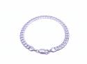 9ct White Gold Flat Curb Bracelet