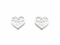 Silver Stud Heart Shaped Earrings