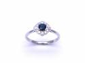 9ct White Gold Sapphire & Diamond Cluster Ring