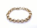 9ct Yellow Gold Engraved Belcher Bracelet 8 inch