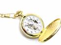 Gold Plated Manual Skeleton Pocket Watch & Chain