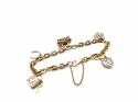 9ct CZ Charm Bracelet 7 1/2 inch