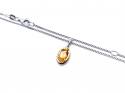 Silver Citrine & CZ Oval Pendant & Chain