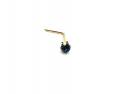 9ct Yellow Gold Blue Crystal Nose Stud