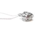 Silver Caged Pearl Heart Pendant & Chain