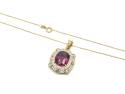 18ct Gold Garnet & Diamond Pendant