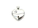 9ct White Gold Heart Diamond Locket