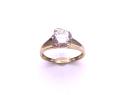 14ct Yellow Gold CZ Solitaire Ring