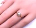 18ct Yellow Gold Pearl Solitaire Ring