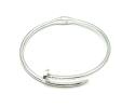 Silver Hinged Nail Design Bangle 62mm