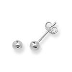 Silver Ball Stud Earrings 4mm