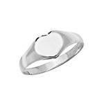 Baby Silver Heart Signet Ring Size E