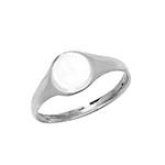 Baby Silver Oval Signet Ring Size E