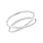 Silver Crossover Ring Size P
