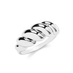 Silver Dome Wave Ring Size Q