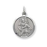 Silver Double Sided St Christopher Pendant 18mm