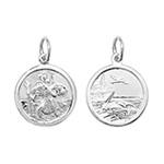 Silver Double Sided St Christopher Pendant 18mm