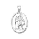 Silver Cut Out St Christopher Pendant 20x15mm