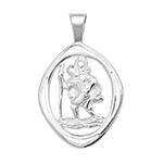 Silver Cut Out St Christopher Pendant 25x17mm