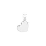 Silver Heart Tag Pendant 12mm