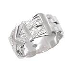 Silver Gents Buckle Ring Size U