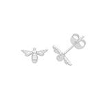 Silver Bee Stud Earrings 10x6mm