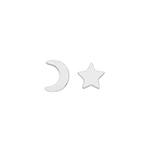 Silver Star & Moon Stud Earrings