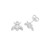 Silver Bee Stud Earrings 9x8mm