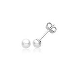 Silver Pearl Stud Earrings 6mm