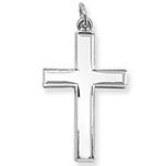 Silver Milgrain Cross Pendant 33x19mm