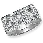 Silver Plain DAD Ring Size U