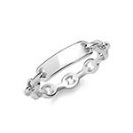 Silver Identity Chain Link Ring Size Q