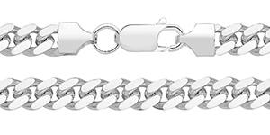 Silver Cuban Curb Chain 28 Inch