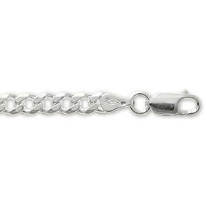 Silver Curb Bracelet 8 Inch