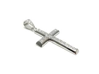 Sterling silver clearance cz cross pendant