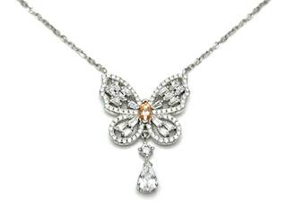 Silver CZ Butterfly Necklet