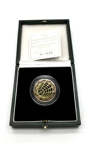 2001 Gold Proof Two Pound Bridges Coin