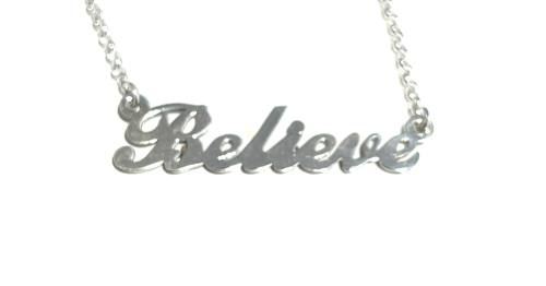 Silver Personal Name/Affirmation Necklet Believe