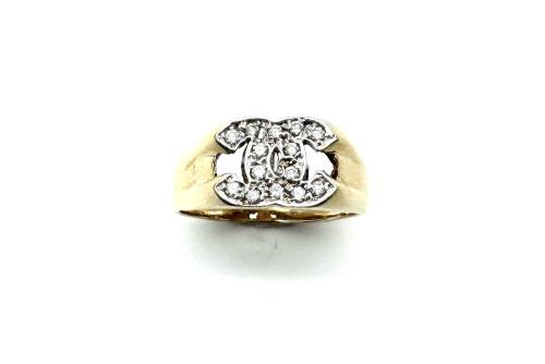 9ct Yellow Gold CZ Fancy Band Ring