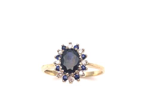 9ct Sapphire & Diamond Cluster Ring