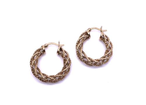 9ct Yellow Gold Twisted Hoop Earrings