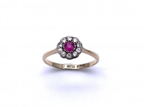 18ct Synthetic Ruby & Paste Ring