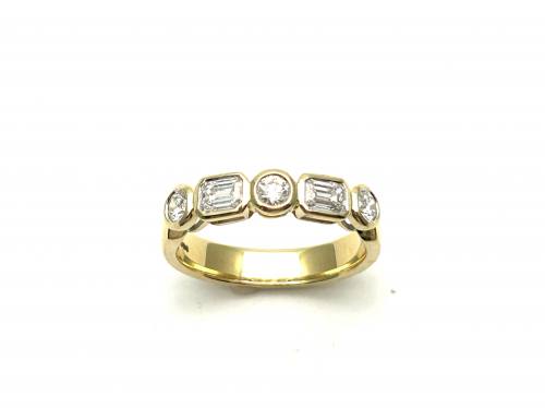 18ct Yellow Gold Diamond 5 Stone Ring 0.75ct