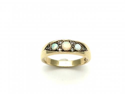 9ct Opal & Diamond Eternity Ring